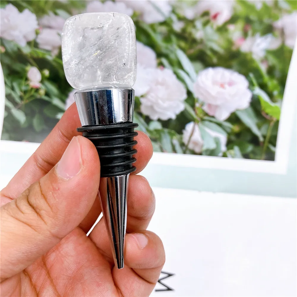 

Natural Crystal Stone Wine Stopper Home Wine Collection Red Wine Bottle Stopper Crystal Vacuum Seale Wine Stoppers Reusable
