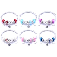 charm beads brands elastic bracelets heart shaped roses beads women diy beads bracelets bangles jewelry gift fine bracelet
