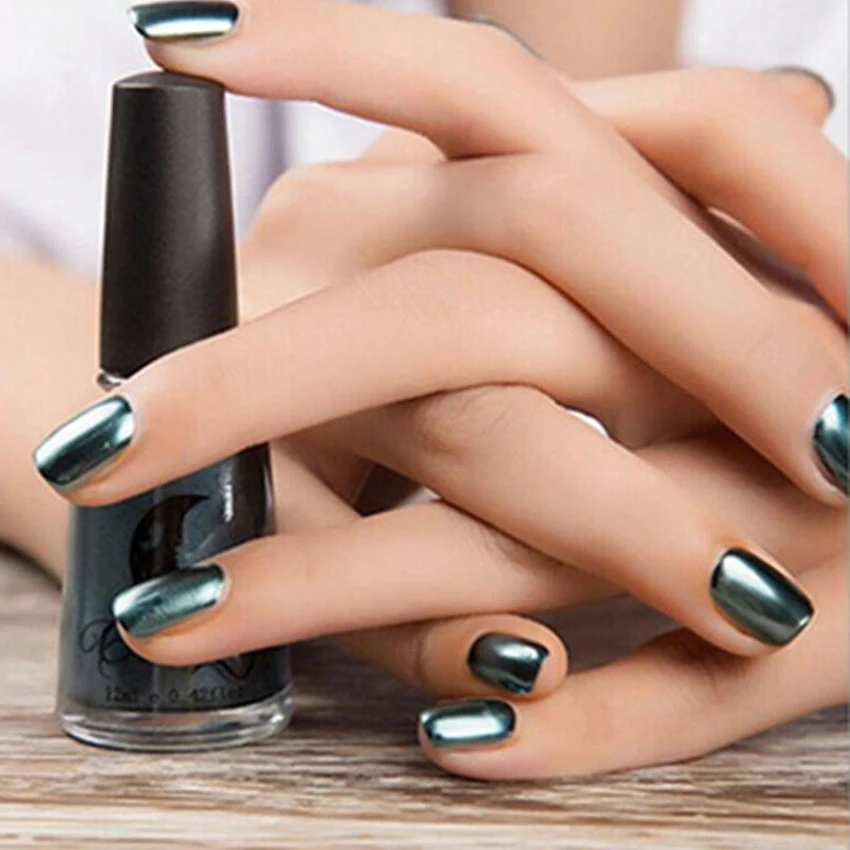 Волшебный зеркальный лак для ногтей эффект хромированный металлический дизайн