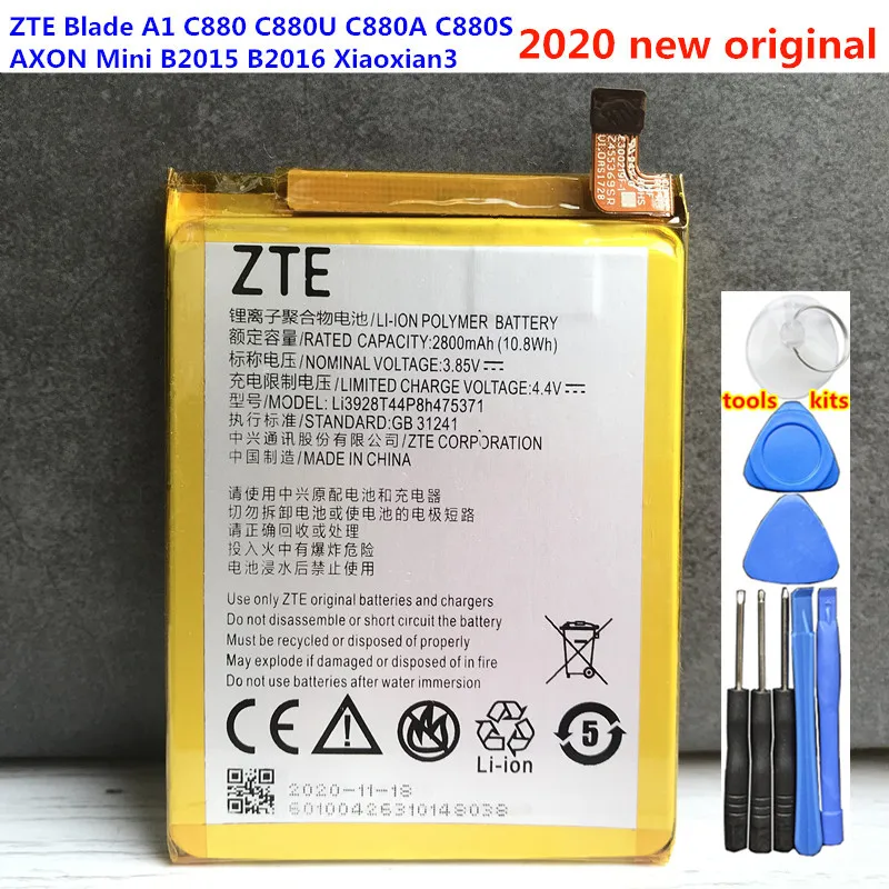 2800 мА/ч Li3928T44P8h475371 Батарея для ZTE лезвие A1 C880 C880U C880A C880S AXON Mini B2015 B2016 Xiaoxian3 V8 мини
