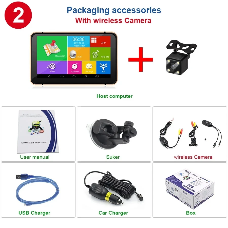 Автомобильный GPS навигатор AVIN 7 дюймов 8 ГБ с камерой заднего вида|GPS для