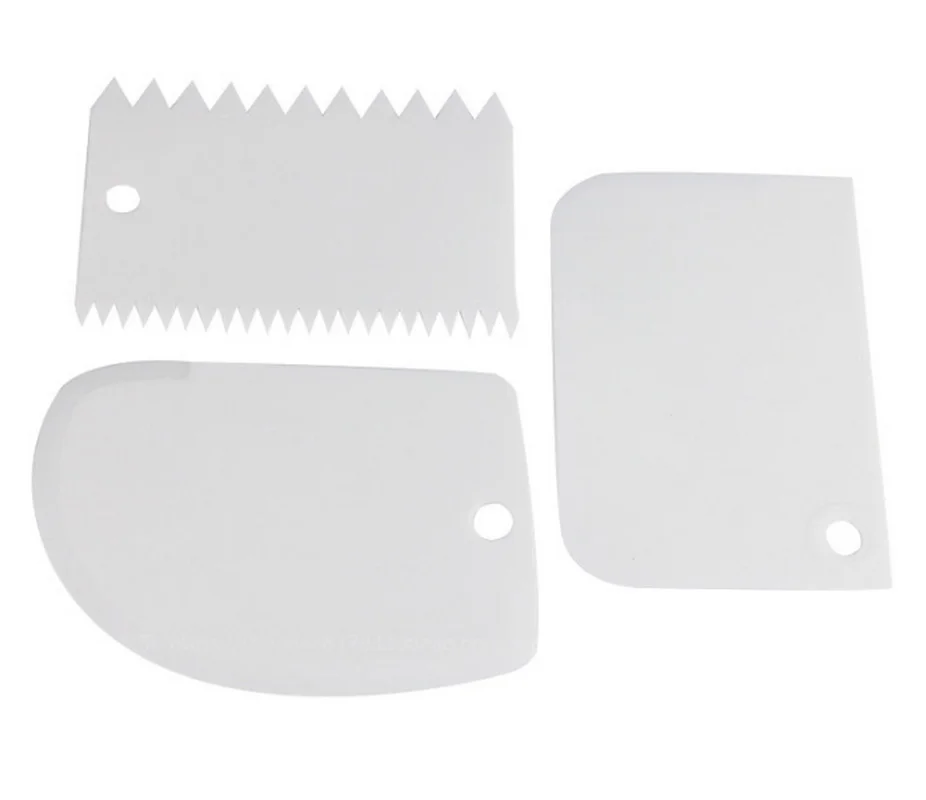 

3pcs/set Plastic Dough Fondant Cake Decorating Baking Tool Pastry Tools Smooth Jagged Edge Spatulas Cutters