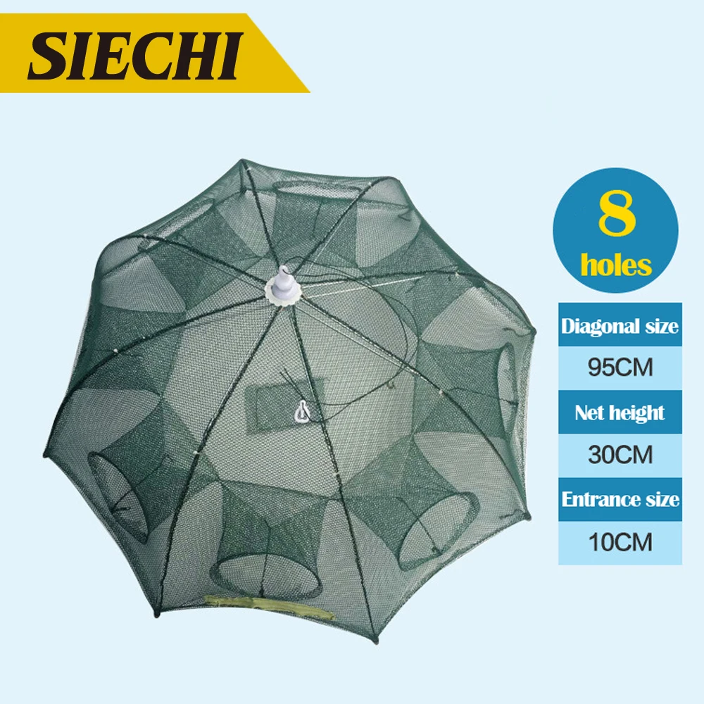 Лидер продаж! Складная Нейлоновая рыболовная сеть с 4-20 отверстиями клетка для