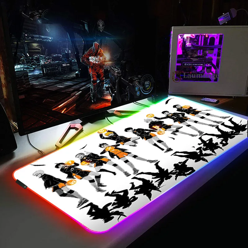 Haikyuu Rgb игровой коврик для мыши Расширенный компьютер Xl коврики ноутбука Xxl