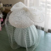 nzuk big organza fascinator hat hair clips headpiece corsage elegant sequins women wedding party hair accessories cocktail hat