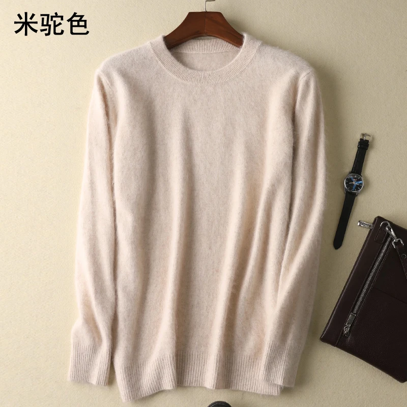 mens100 pure mink cashmere sweaters soft warm o neck casual pullovers winter long sleeve high quanlity tops 17colors jumpers free global shipping