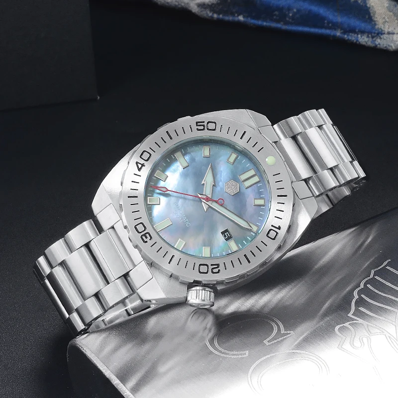 San Martin Diver часы Мужские механические часы Автоматические сапфировые водонепроницаемые 500 м светящиеся из нержавеющей стали Ограниченная серия