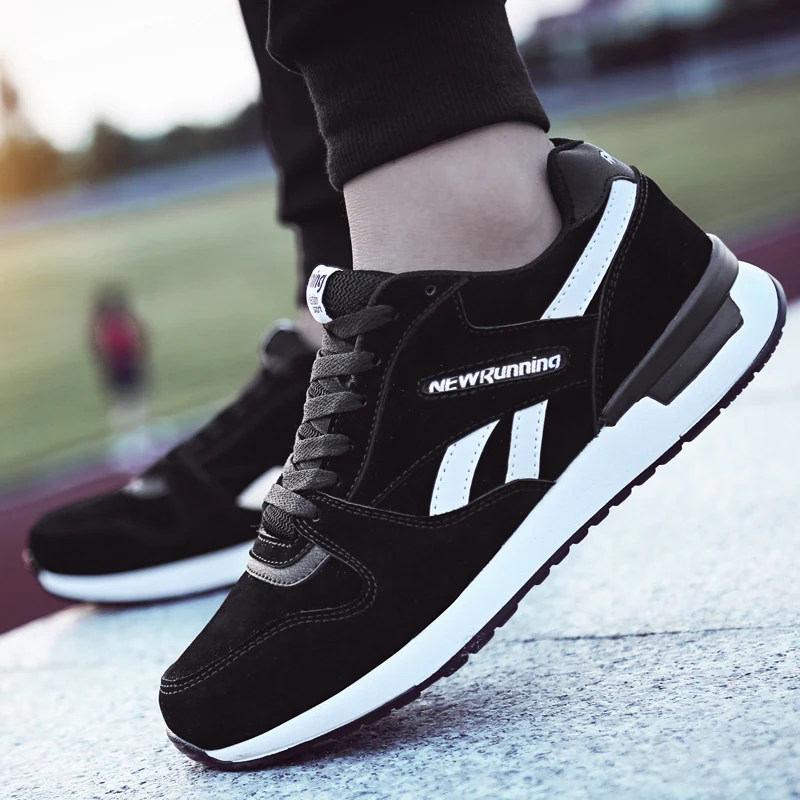 

Spring Autumn Couples Sneakers Outdoor Black Men Running Shoes Lace Up Sports Woman Shoes Soft Sneakers Women Walking Fitness
