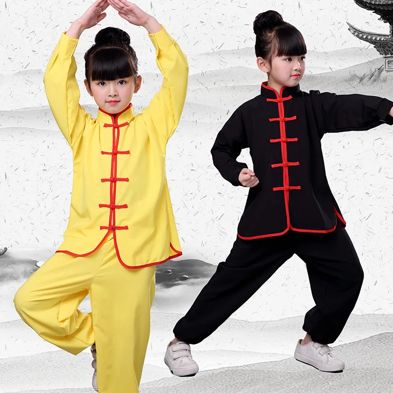 USHINE 100-180 см Taichi Униформа хлопок 6 цветов Высокое качество Wushu kungfu одежда для детей