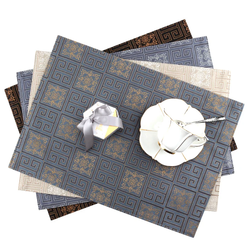 Набор из 4 штук окрашенная пряжа жаккард Коврики на стол полиэстер хлопковая