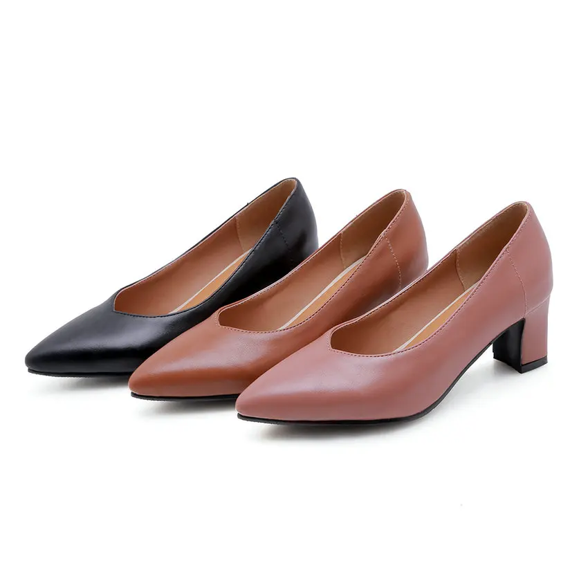 QUTAA/женские туфли лодочки модные женские с острым носком на высоком квадратном