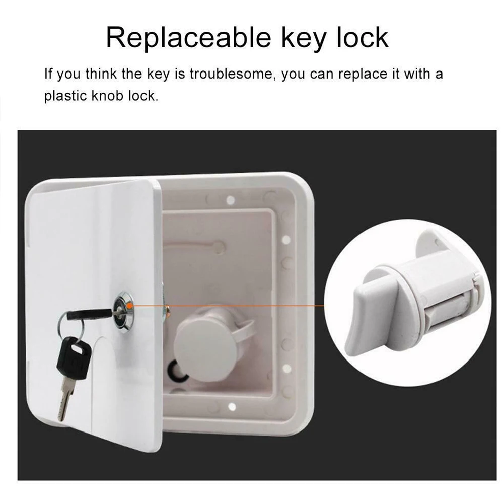 Gravity Inlet Threaded Accessories Square With Keys Screws Hatch Cover Water Intake Lockable RV Trailer Caravan Plastic Parts | Автомобили