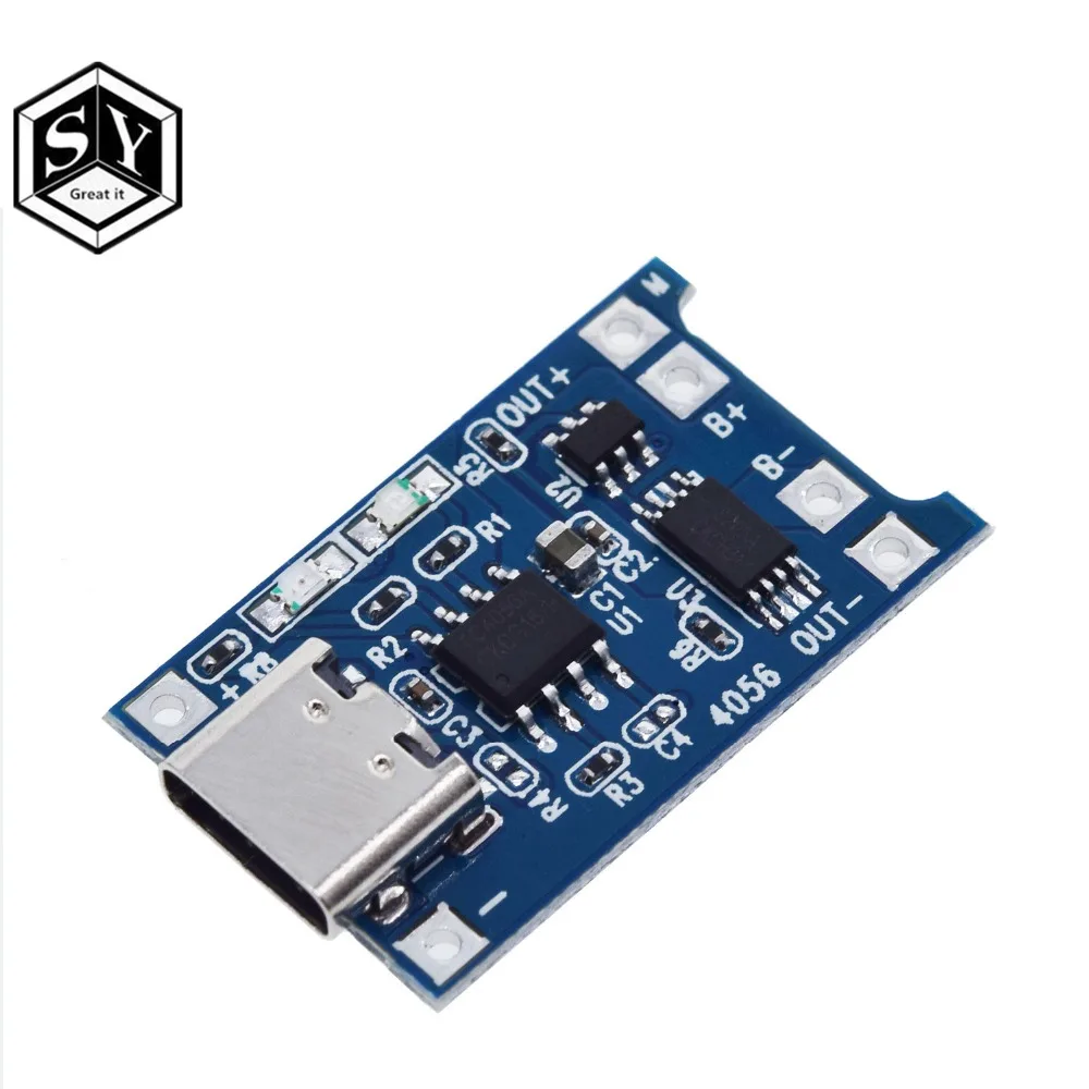 5 шт. тип-c USB 5 В 1A 18650 TP4056 модуль зарядного устройства литиевой батареи зарядная плата с защитой двойные функции 1A Li-Ion хорошее
