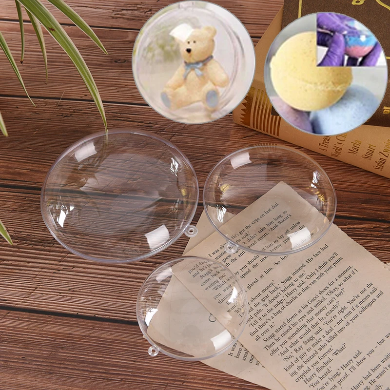 

1pc Creative Mold Clear Plastic Bath Bomb Molds Crafting Mold Fillable Ball Ornament Christmas Ball DIY Bathing Tool Accessories