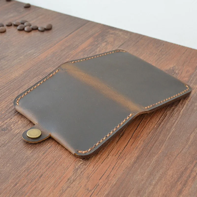 Ручной работы кожаный держатель для карт мужской кошелек кредитных Винтажный