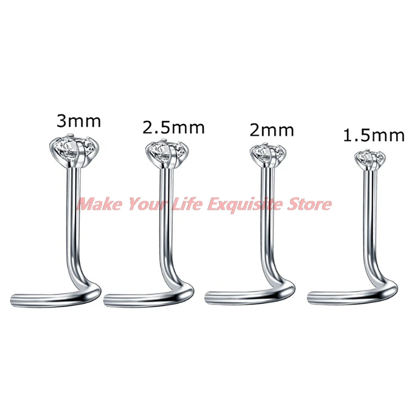 

New Crystal Nose Ring Stainless Steel Eyebrow Navel Belly Lip Tongue Nose Piercing Bar Ring Labret Barbell Tunnel Body Jewelry