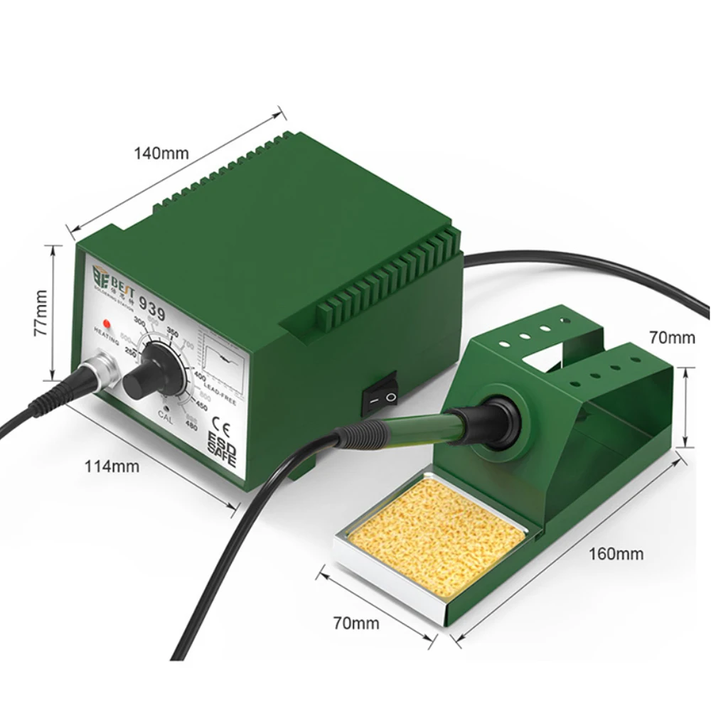 

Стенд для сварки с регулируемой температурой 60 Вт бессвинцовый Интеллектуальный паяльник керамический нагревательный элемент Электрический BST 939