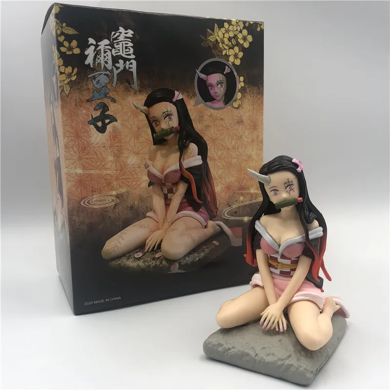 

Demon Slayer Nezuko Lovely Ghosting Sitting Ver. PVC Action Figure Kimetsu no Yaiba Kamado Tanjirou Nezuko Kimono Cute Model