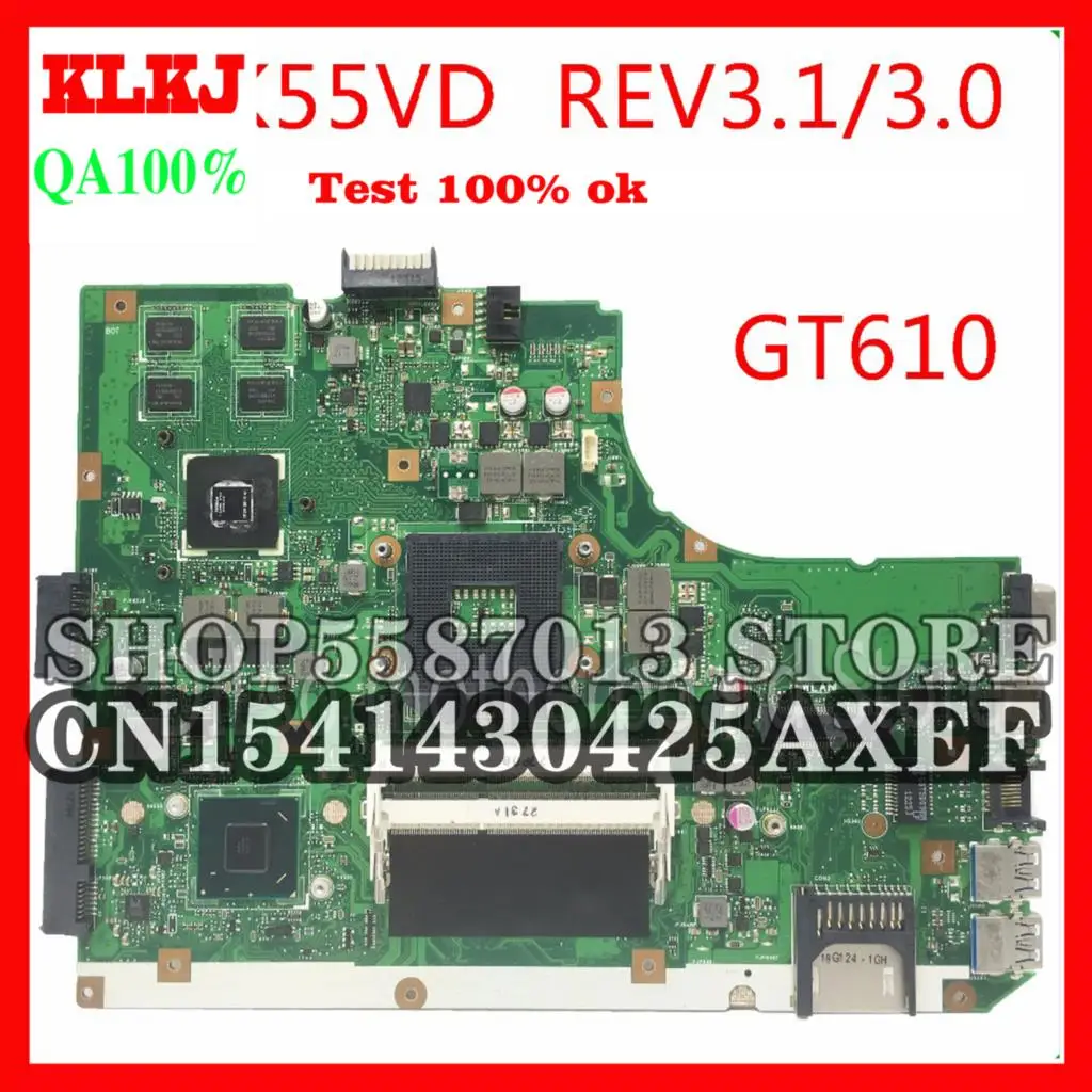 

KLKJ K55VD For K55VD A55V K55A Mainboard REV3.0 GT610 For ASUS K55VD A55V Motherboard Non-Integrated Test Motherboard