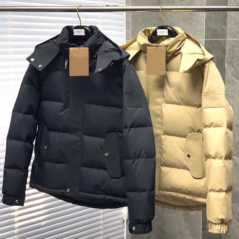 2021New Winter Men And women New British Style Thickened Warm Short Hooded Business Leisure Down Jacket North mens jacket