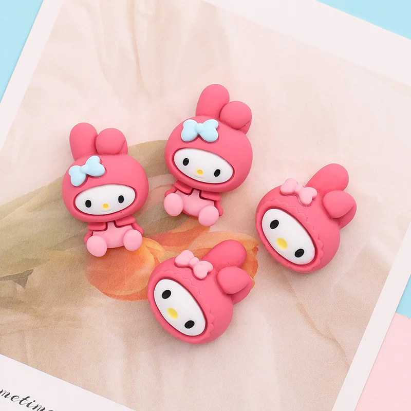 

10PCS Resin Accessories Cartoon Bunny Cream Glue Diy Mobile Phone Shell Patch Hair Accessories Hairpin Water Cup Stationery