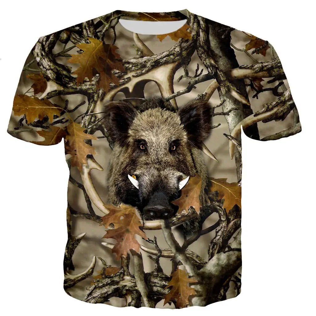 

Camo Hunting Animals Wild Boar deer men/women New fashion cool 3D printed t-shirts casual style tshirt streetwear tops