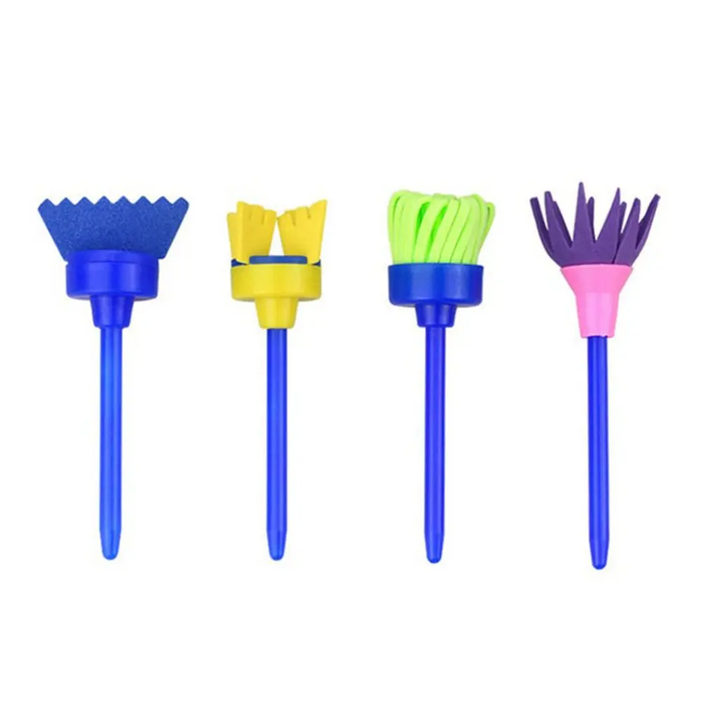 

4Pcs Kids DIY Painting Tools Drawing Toys Flower Graffiti Sponge Brushes Creative Toy for Children Hot