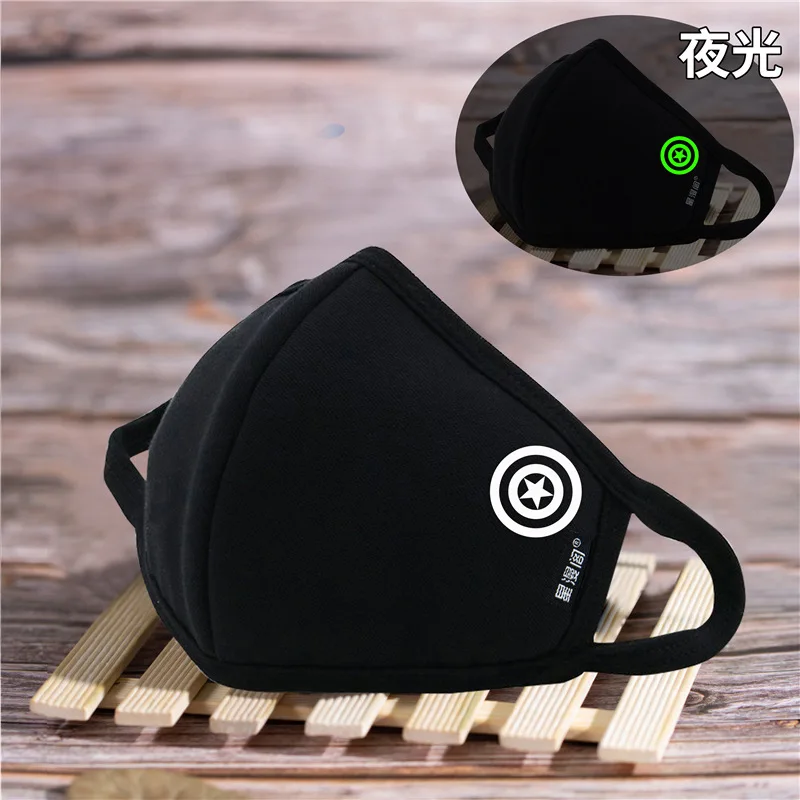 Светящаяся Милая мультяшная маска от пыли для лица в стиле аниме Смешные зубы