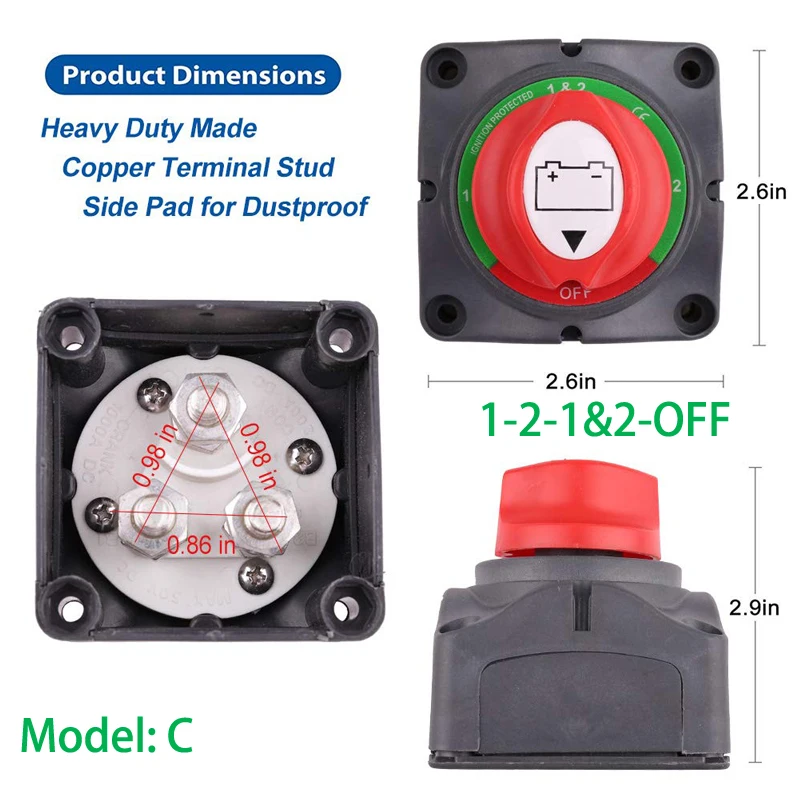 12 В Двойной аккумулятор Селекторный отсоединитель изолятор выключатель для