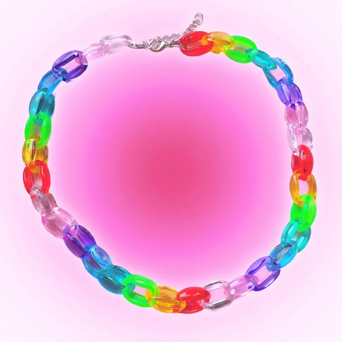 

Vintage Sweet Candy Color Rainbow Acrylic Chains Choker Necklaces for Women Girls Harajuku Fashion Party Y2K Jewelry Minimalist