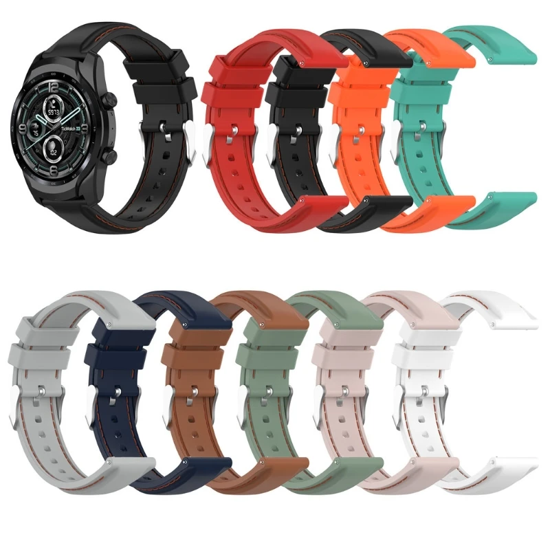 

Universal 22mm Replacement Silicone Wrist Sport Strap Watch Band for -TicWatch Pro 3 GPS Smart Watch and more Watch