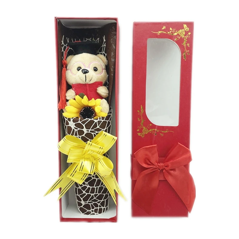 

Cartoon Cute Bear Panda Oil Plush Toys Stuffed Animals Flower Bouquet Gift Box Christmas Valentine Graduation Gifts