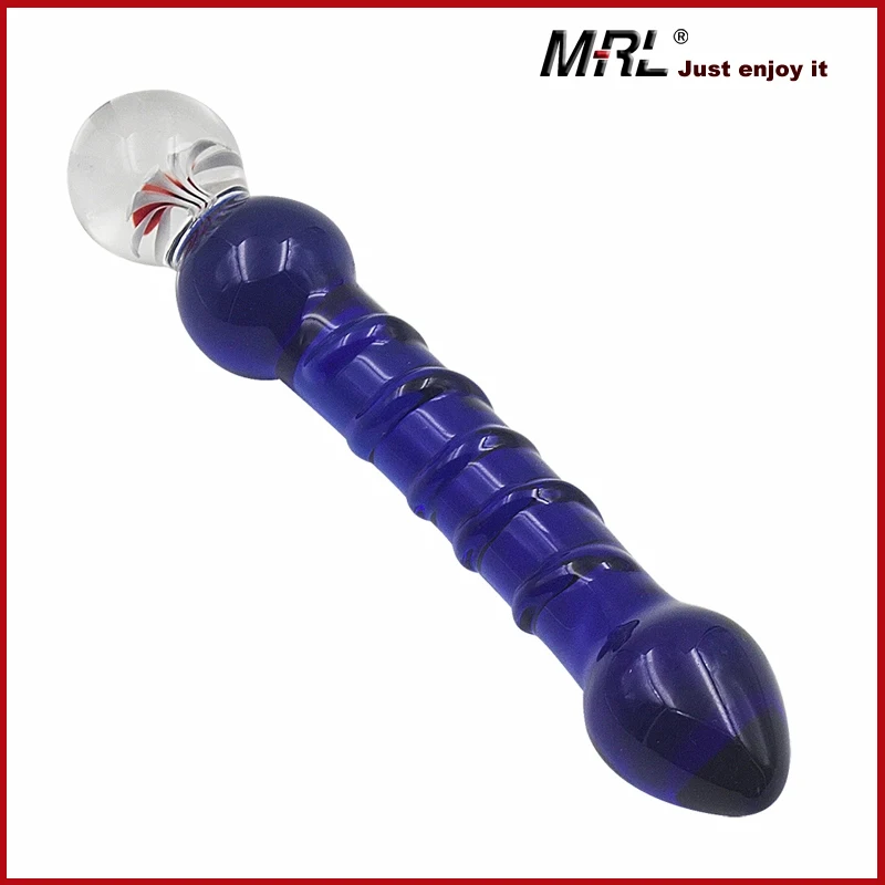 Прекрасный стеклянный фаллоимитатор с двойной головкой анальные стеклянные