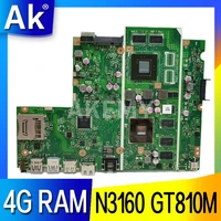 ak x541sc laptop motherboard for asus x541sc x541s x541 teste mainboard original 4g ram n3160 cpu gt810m 2g