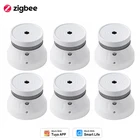 Умный датчик дыма Zigbee, датчик для домашней безопасности с таймером и поддержкой приложения Tuya Smartlife, 1-5 шт.