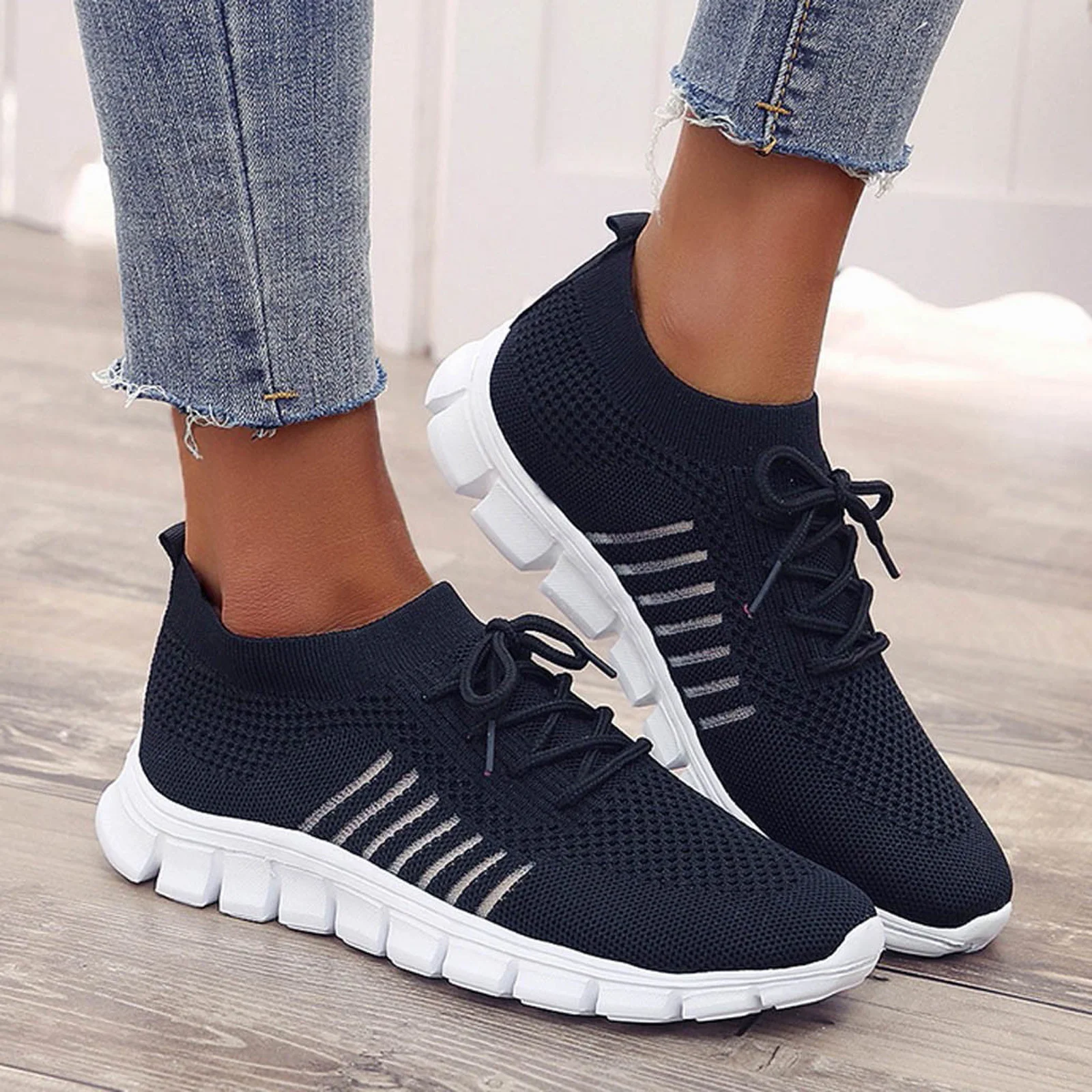 

Fashion Mesh Casual Lace-up Sneakers Running Breathable Shoes Sneakers Light Casual Women's Shoes