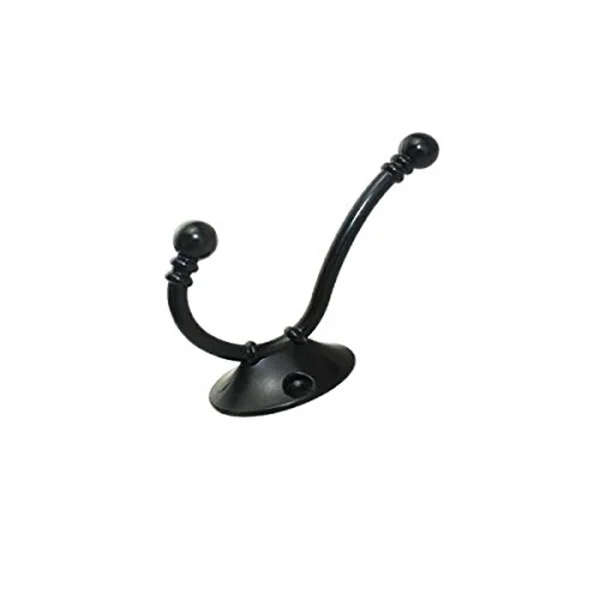 

6pcs Double-dots Coat Hook Wall Mount Coat Hat Towel Hook- Black