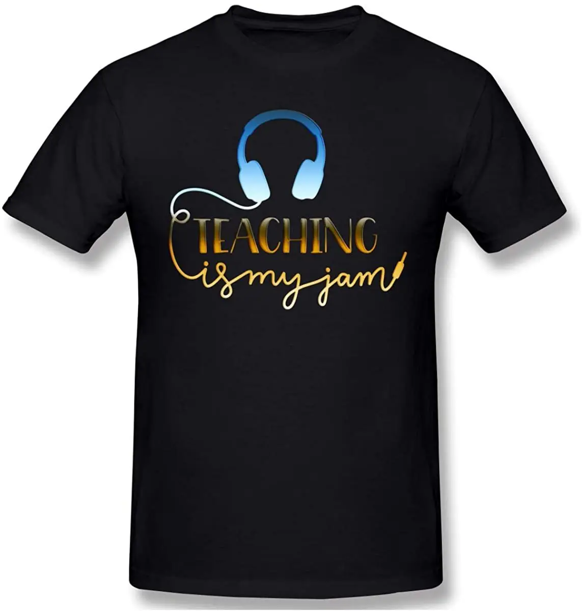 

Teaching Is My Jam Men Printed Big Tall Cotton Short Sleeve T Shirt Lightweight Clothes