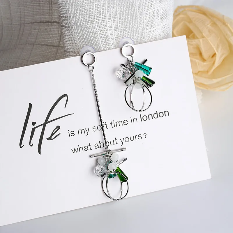 2018 корейские серьги для девочек простые Асимметричные Длинные висячие с