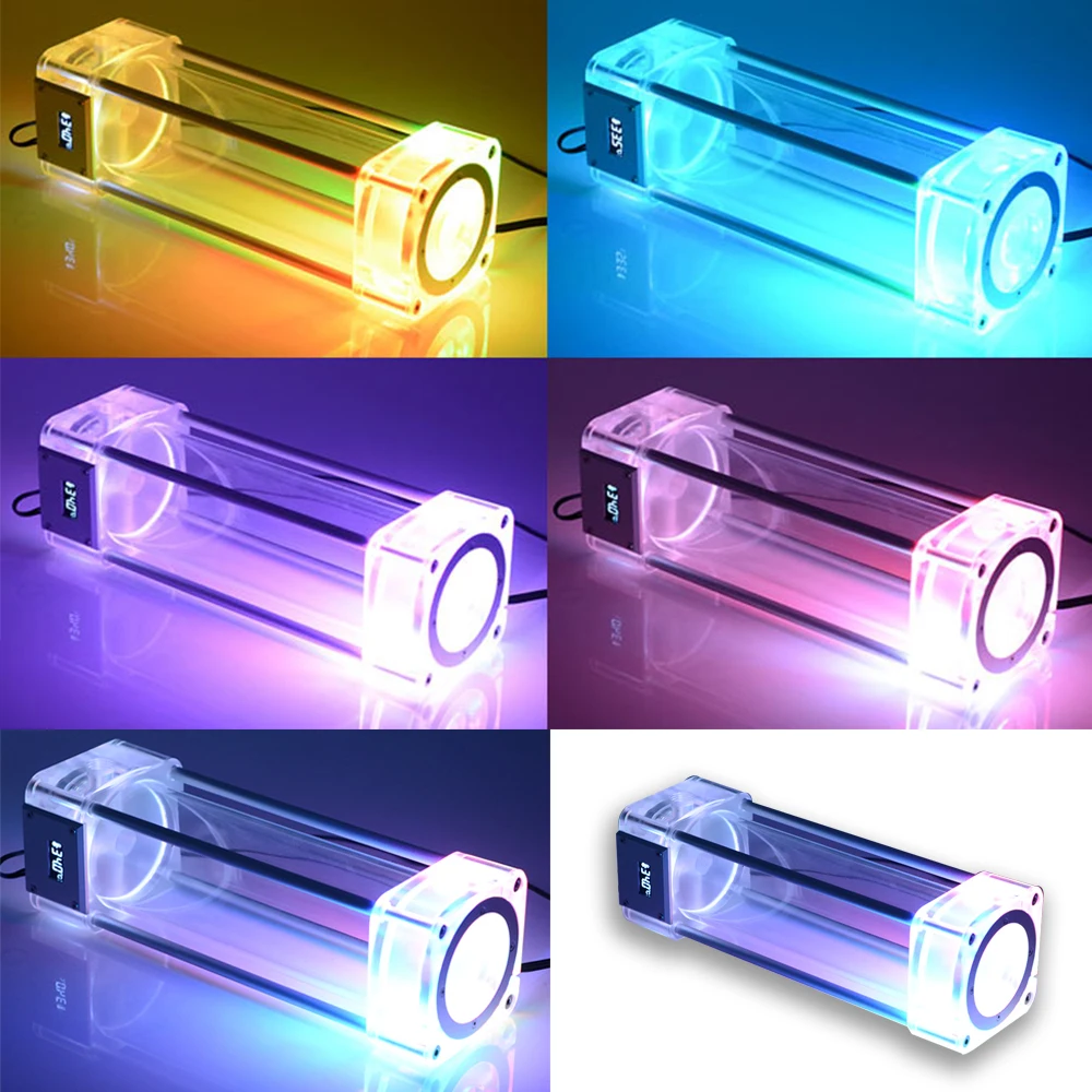 Морозильный A RGB резервуар квадратный для воды 5 в аура температура ЖК дисплей