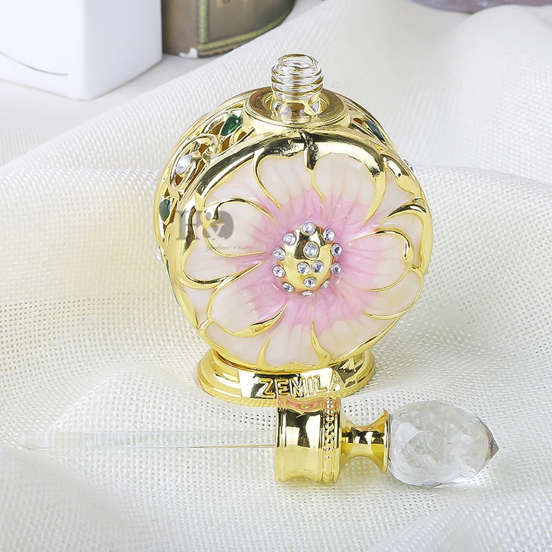 H &amp D 15 мл винтажный украшенный камнями розовый цветок пустой многоразовый