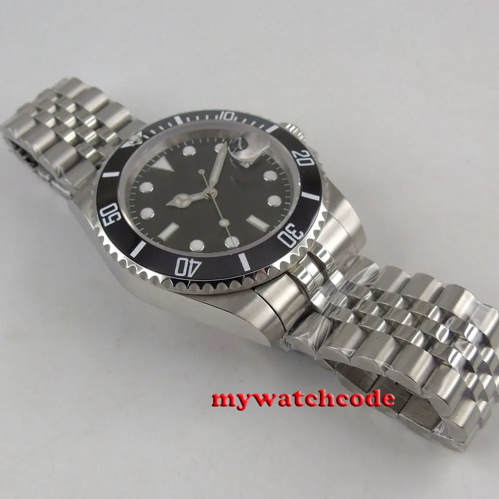 Топ бренд класса люкс 40 мм черный циферблат керамические сапфировое стекло Jubilee