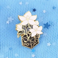nier automata game lunar tear flower hard enamel pin lapel medal brooch jackets fashion jewelry accessories