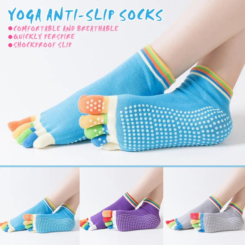 Женские носки для йоги 1 пара Нескользящие Дышащие фитнеса пилатеса спортивных