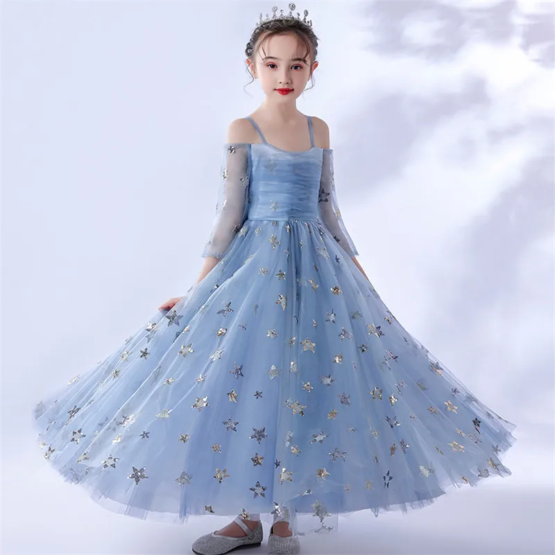 2022 роскошное изысканное дизайнерское детское платье принцессы с блестками для