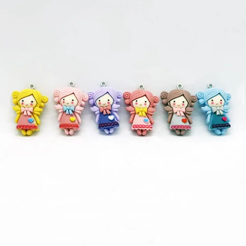 12 шт. 23*30 мм смолы Kawaii принцессы вьющиеся волосы украшения Подвески для девочек