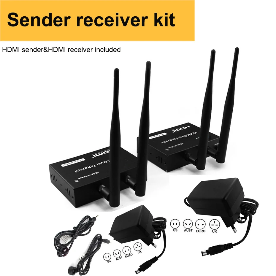 sender receiver kit Беспроводной HDMI удлинитель 1080P 2,4G/5G до 100 м 330ft беспроводной HDMI wifi передатчик приемник TCP/IP для PS4 ПК ноутбука HDTV - Цвет: sender receiver kit