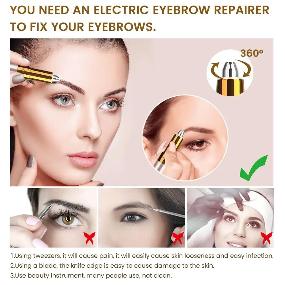 

Lipstick model electric eyebrow trimmer mini portable hair remover with unique design in stock for dropshipping