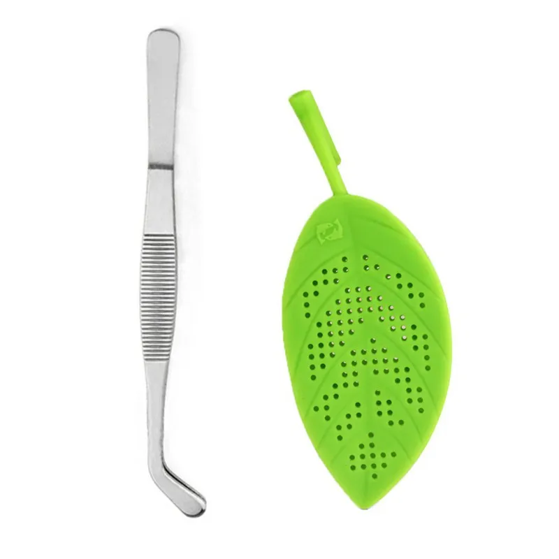 

Home Decor Food Grade Silicone Tea Making Tea Filter Green (filter Tea + Tweezers) 2021 summer new Summer Home Accessories