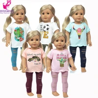 18 inch ag og girl doll clothes t shirt denim trousers 43cm baby doll outwear jeans pants